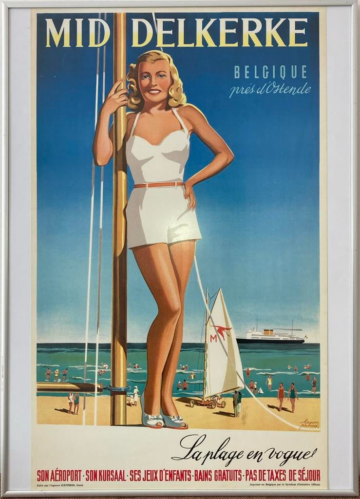 Poster/affiche Middelkerke in kader, Ophalen, Zo goed als nieuw