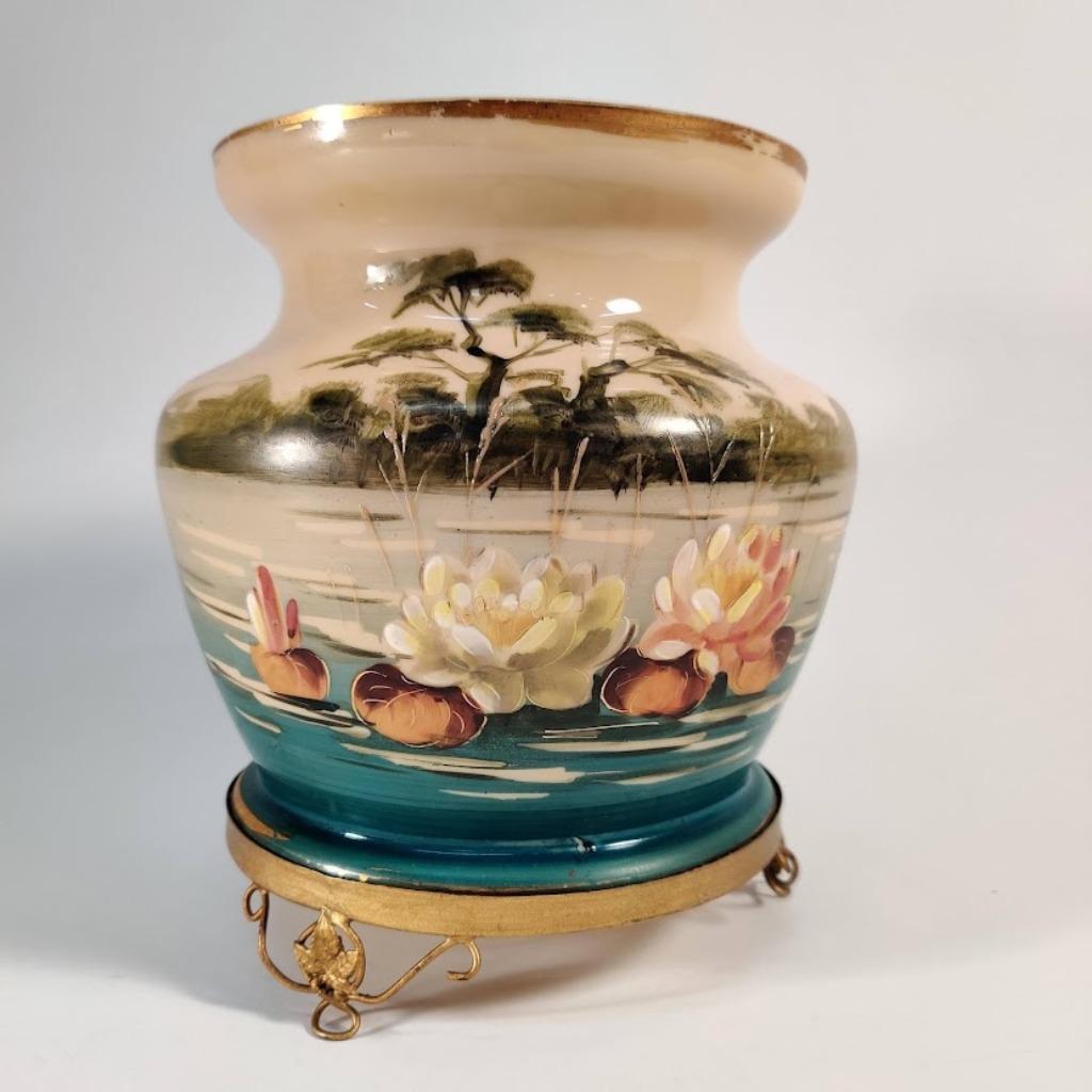 opaline - vase opale. Motif japonais peint à la main, Enlèvement ou Envoi