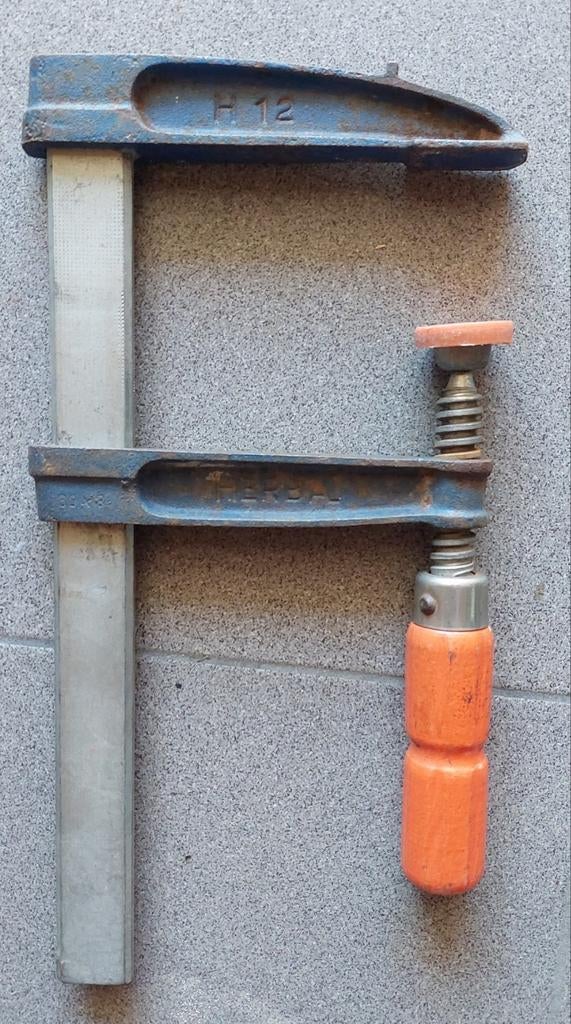 Vintage HERBA H12 bar klem 12''. Ijzeren vice klem, Ophalen of Verzenden, Gebruikt