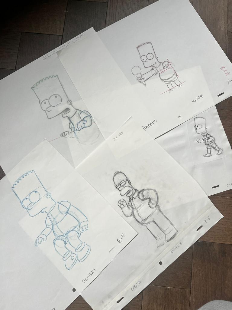 5 dessins originaux des Simpsons réalisés par Matt Groening, Enlèvement