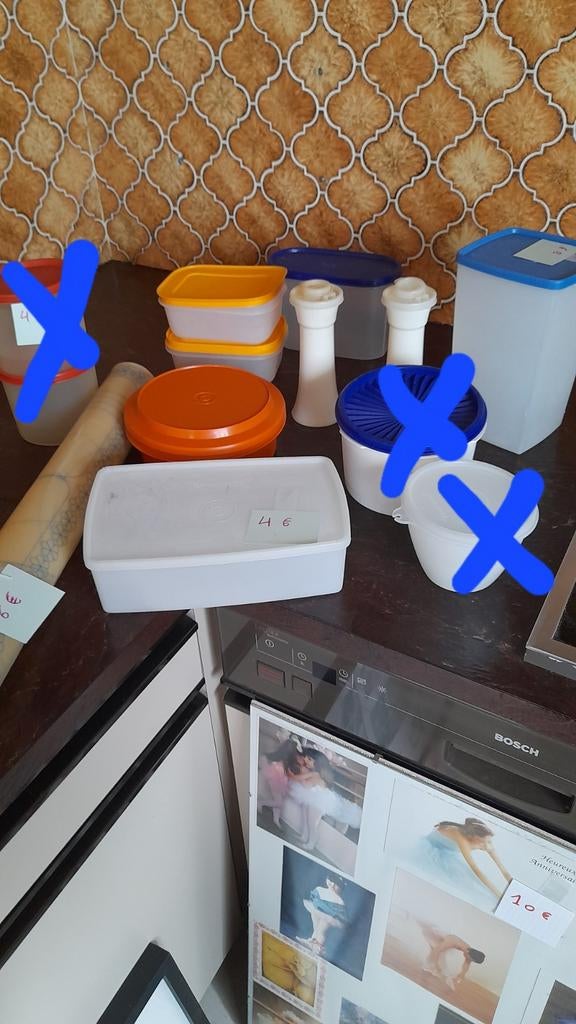 Articles tupperware différents, Ophalen of Verzenden, Zo goed als nieuw, Blauw, Bus of Trommel