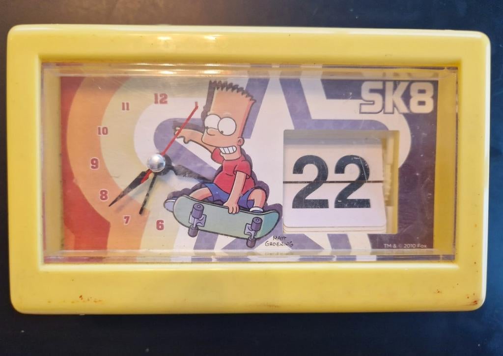 Matt Groening flip flap klok .wekker , SK8 Simpsons, Ophalen of Verzenden, Zo goed als nieuw