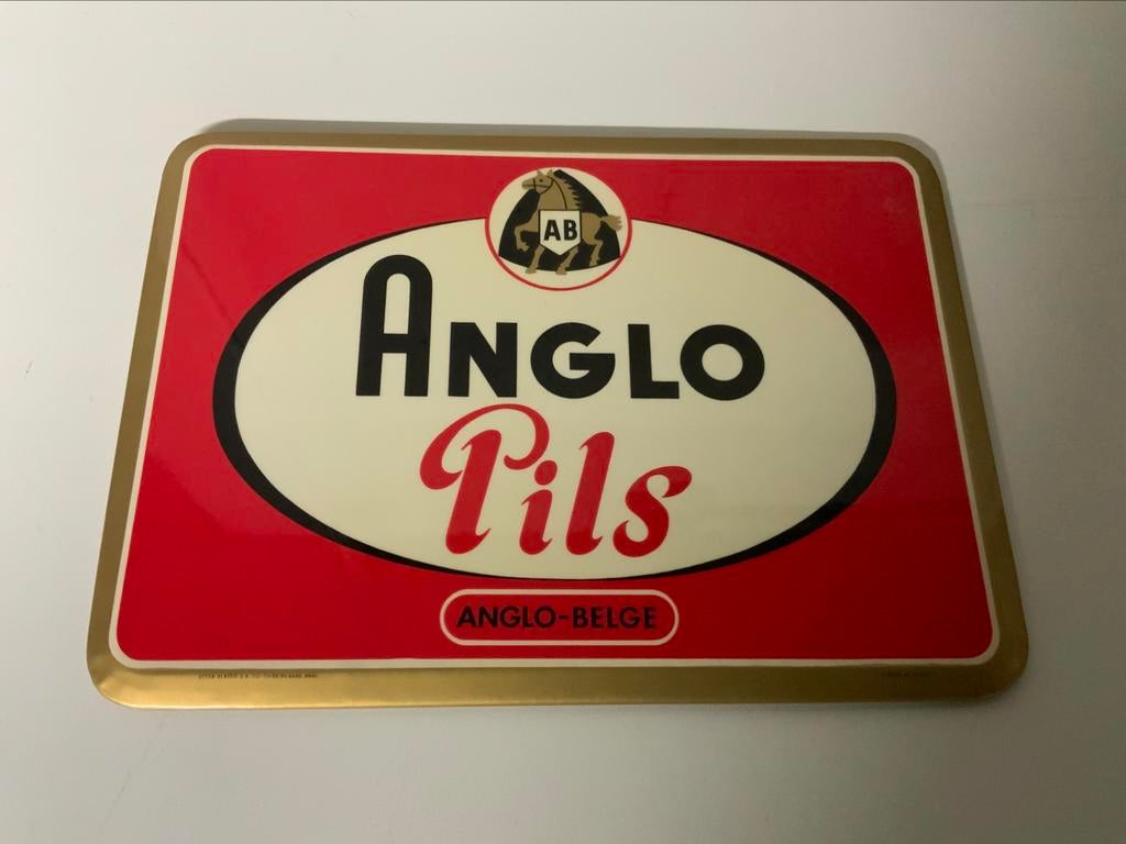 Anglo-pils bordje Anglo-belge, Enlèvement ou Envoi, Neuf, Panneau publicitaire