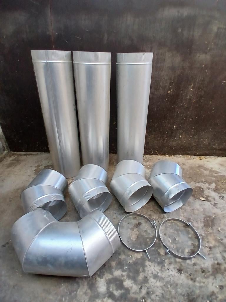 Alu buizen en bochten 250mm, Ophalen, Bochten, Aluminium, Zo goed als nieuw