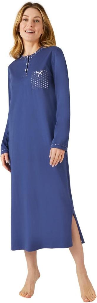 Chemise de nuit à manches longues | bleu | Nouveau, Vêtements | Femmes, Pyjamas, Neuf, Envoi
