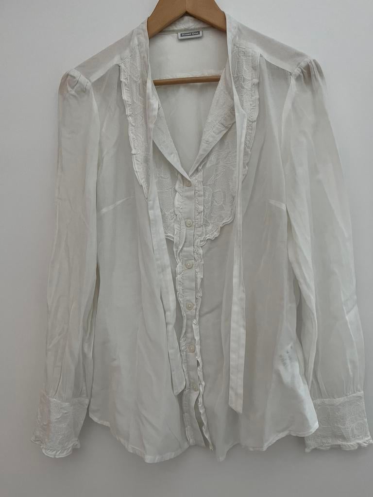 Blouse blanche Street One taille 42, Enlèvement ou Envoi, Comme neuf, Taille 42/44 (L)