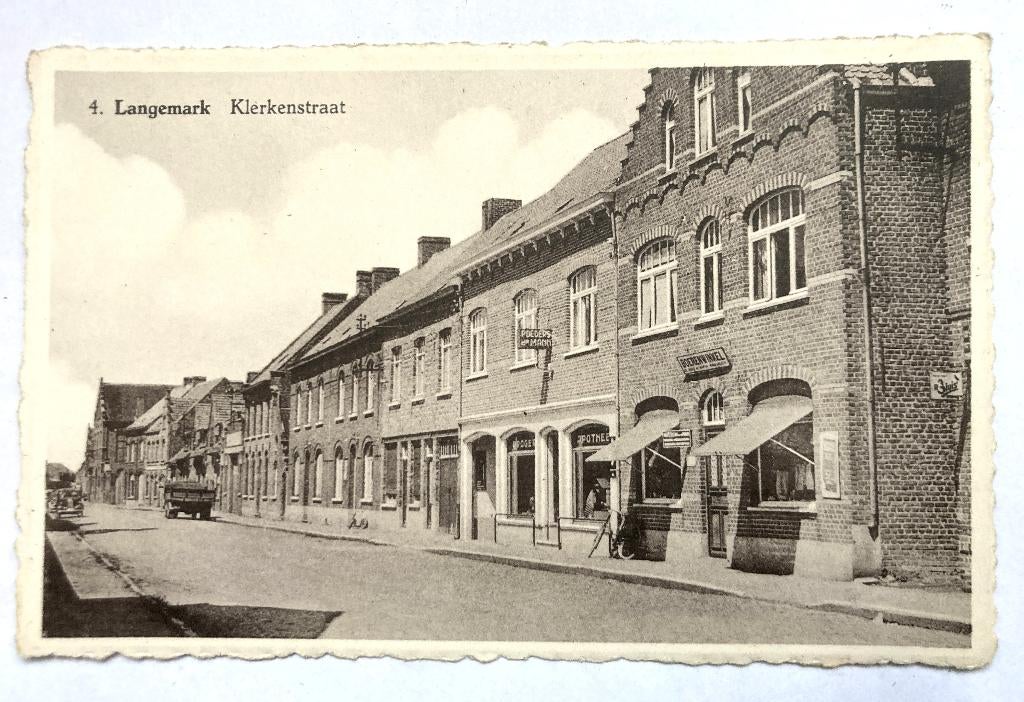 Oude postkaart van Langemark Klerkenstraat, Ophalen of Verzenden, Ongelopen, West-Vlaanderen