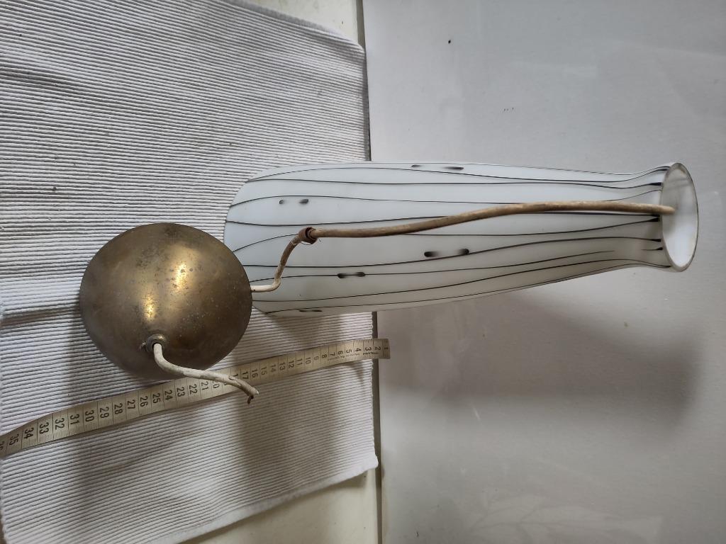 Lampe en verre au lait peinte à la main, Enlèvement ou Envoi