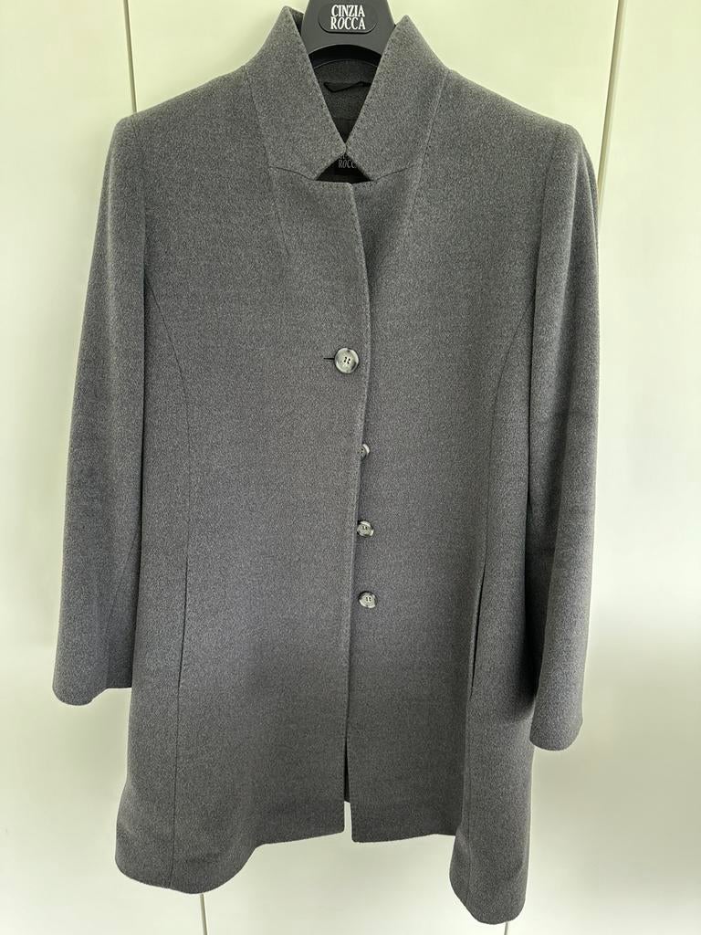 Grijze wollen mantel Cinzia Rocca, Kleding | Dames, Cinzia Rocca, Maat 46/48 (XL) of groter, Ophalen of Verzenden, Jasje