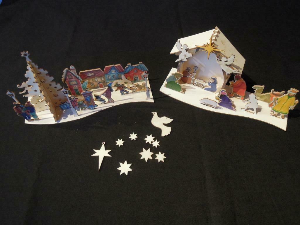 crèche village de noël à construire soi-même en bois fin et, Enlèvement ou Envoi, Comme neuf
