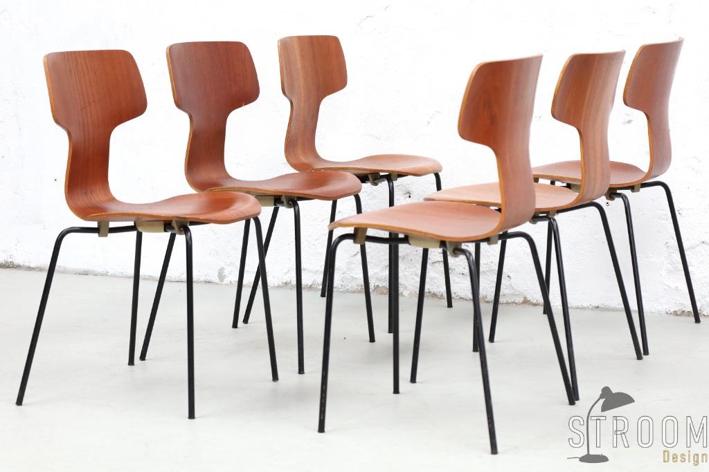 Fritz Hansen Teak Jacobsen Stoelen Vintage Deens Design, Huis en Inrichting, Stoelen, Ophalen, Gebruikt, Retro Plywood Cassina B&B Italia Knoll De Sede Vitra Jaren