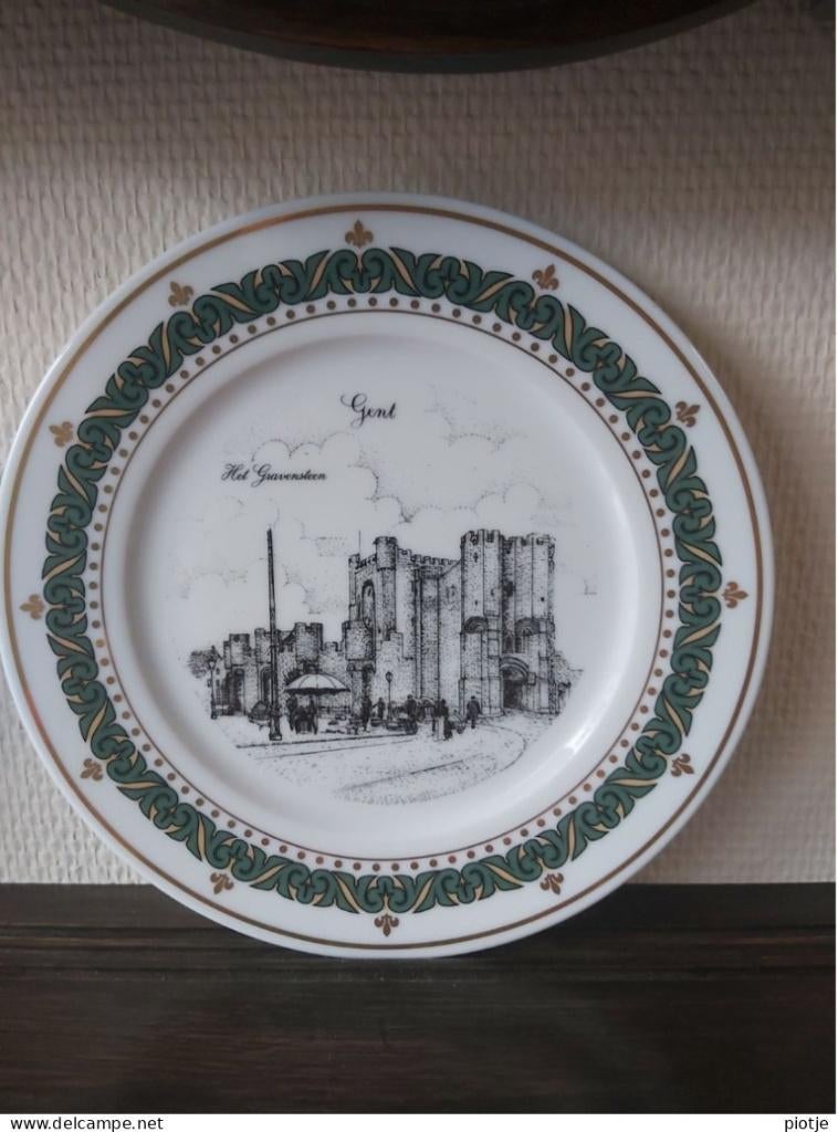 6 exclusieve borden in porselein Gent (G. Swaenepoel), Antiquités & Art, Enlèvement ou Envoi