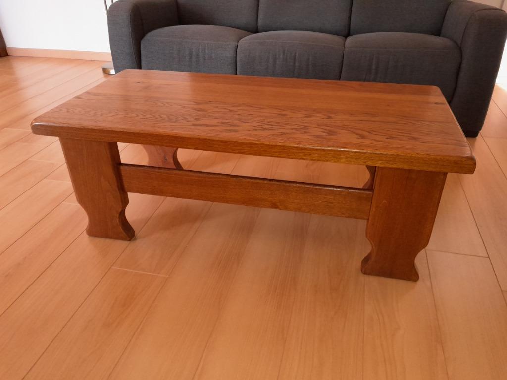table basse en chêne massif, 100 à 150 cm, Enlèvement ou Envoi, Klassiek, Comme neuf