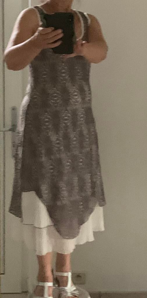 Lange jurk kleedje L Caroline Biss met taube, Ophalen of Verzenden, Beige