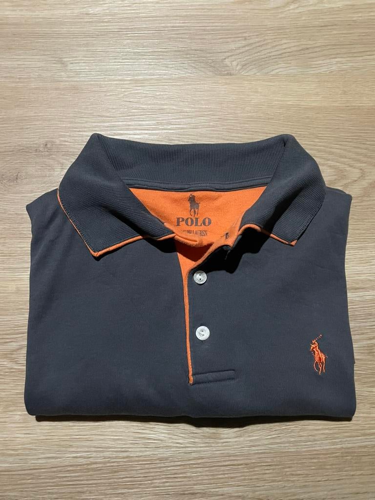 Polo Ralph Lauren grijs/oranje, Vêtements | Hommes, Polos, Gris, Enlèvement ou Envoi, Comme neuf, Polo Ralph Lauren