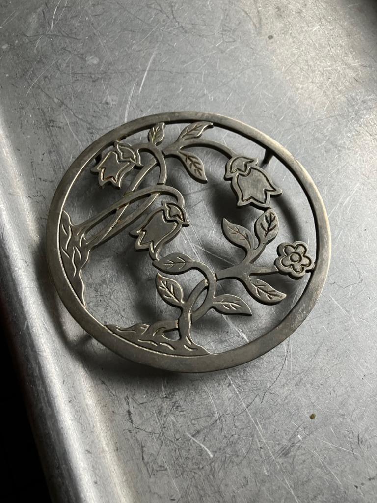 dessous de verre rond avec élégant motif floral, Enlèvement ou Envoi