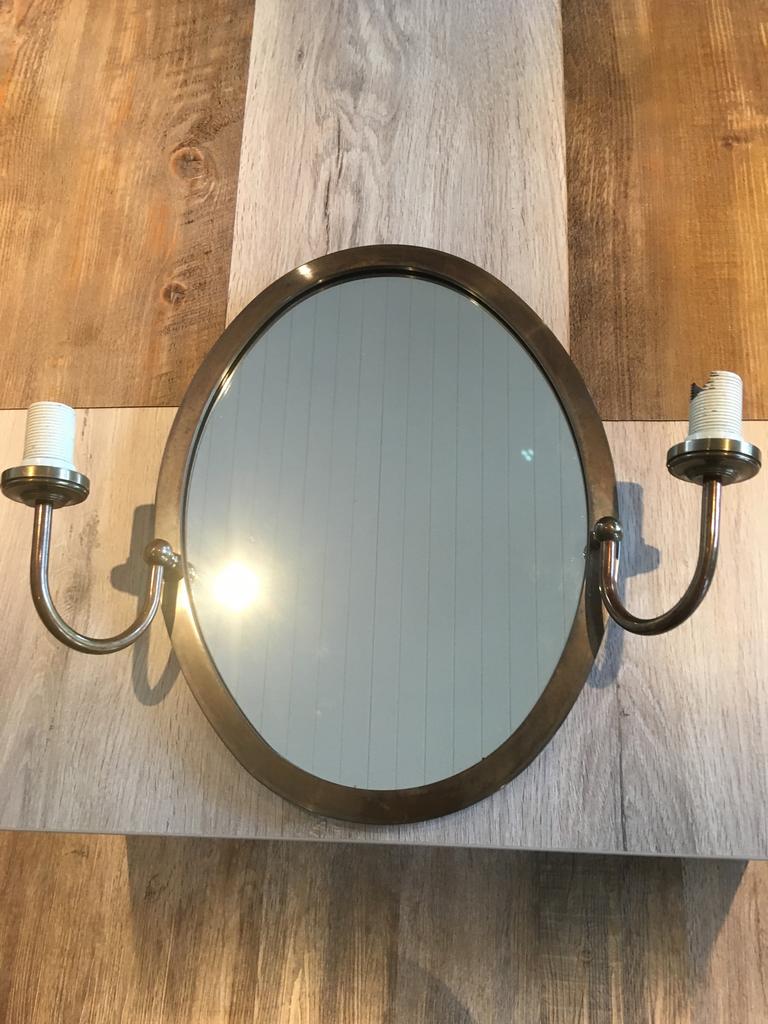Miroir en cuivre, Enlèvement, Utilisé, Ovale