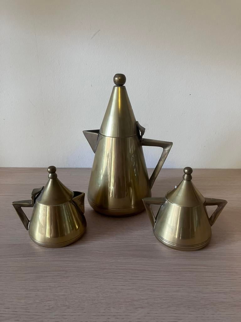 Art deco theeset, Antiek en Kunst, Ophalen of Verzenden, Brons