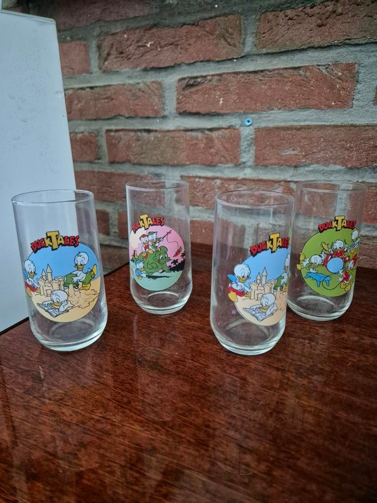 4 antieke Duck Tales-glazen, Ophalen of Verzenden
