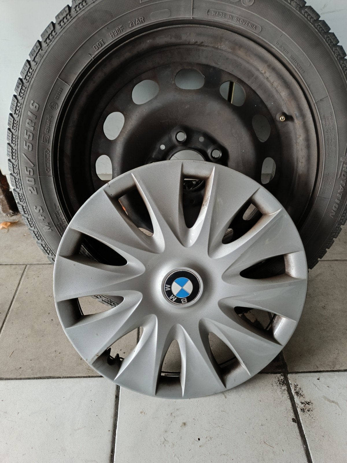 kit hiver 5x120 BMW 205 55 R16, Gebruikt, 16 inch, Banden en Velgen, Personenwagen