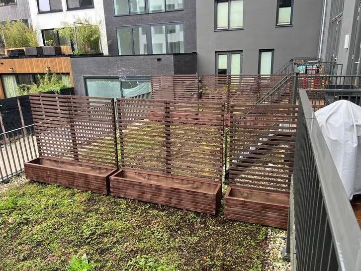 Prettige plantenbakken met klimrekken!, Ophalen of Verzenden, Hout, Tuin