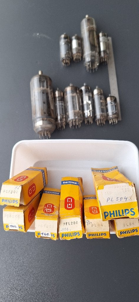 Partij Elektronenbuizen (15 stuks) o.a. Philips / Alzam, Ophalen of Verzenden