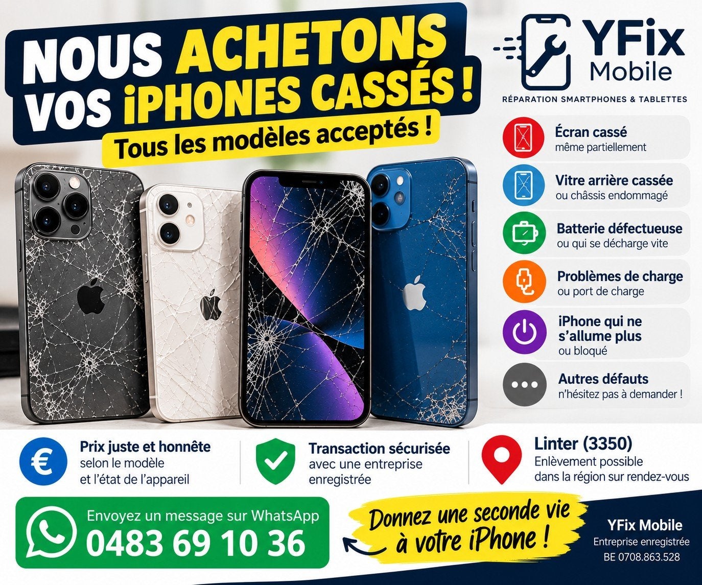 IK KOOP JE KAPOTTE OF KAPOTTE iPhones, Telecommunicatie, Ophalen of Verzenden