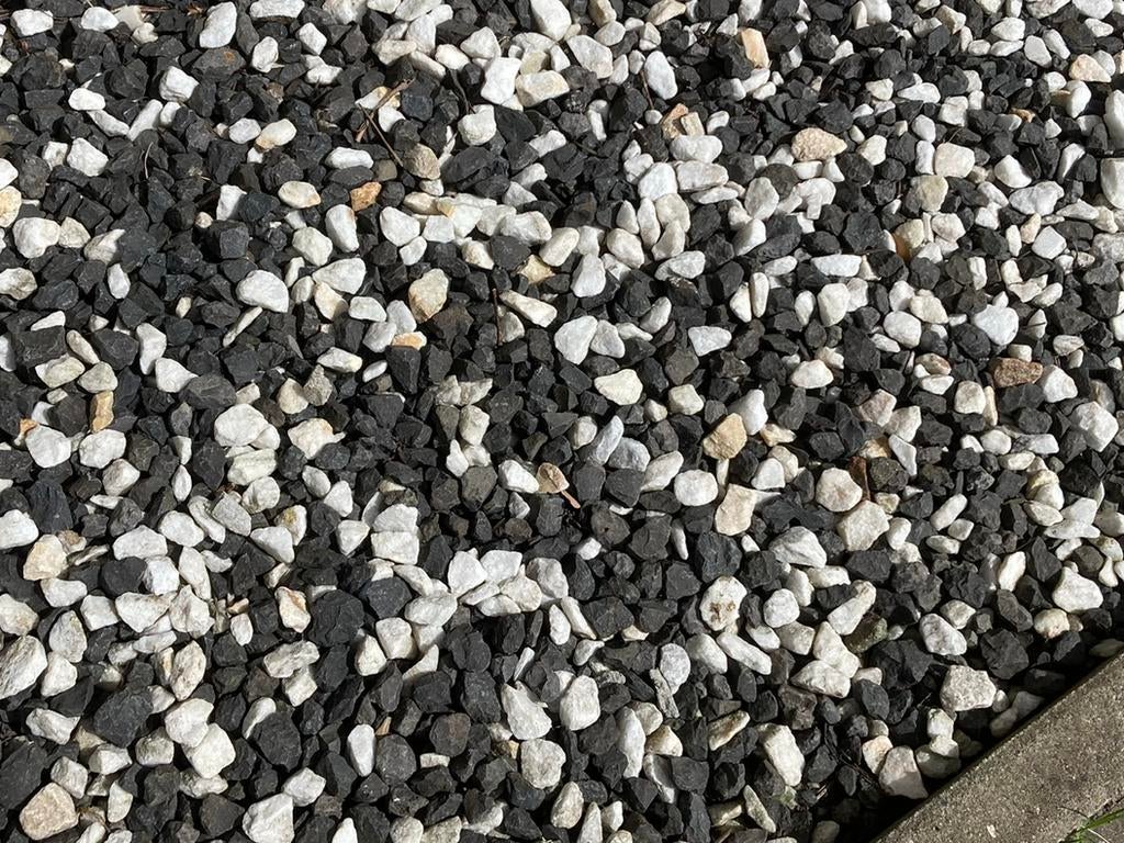 Zwart wit grind - gratis af te halen, Tuin en Terras, Ophalen, Zo goed als nieuw, Wit, Grind