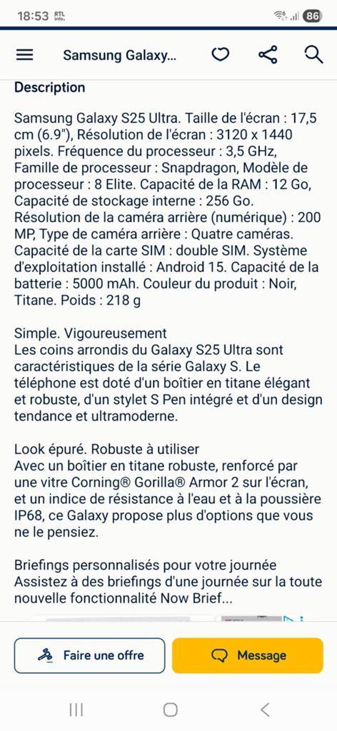 Samsung  25 ultra  256 giga, Tickets en Kaartjes, Kortingen en Cadeaubonnen