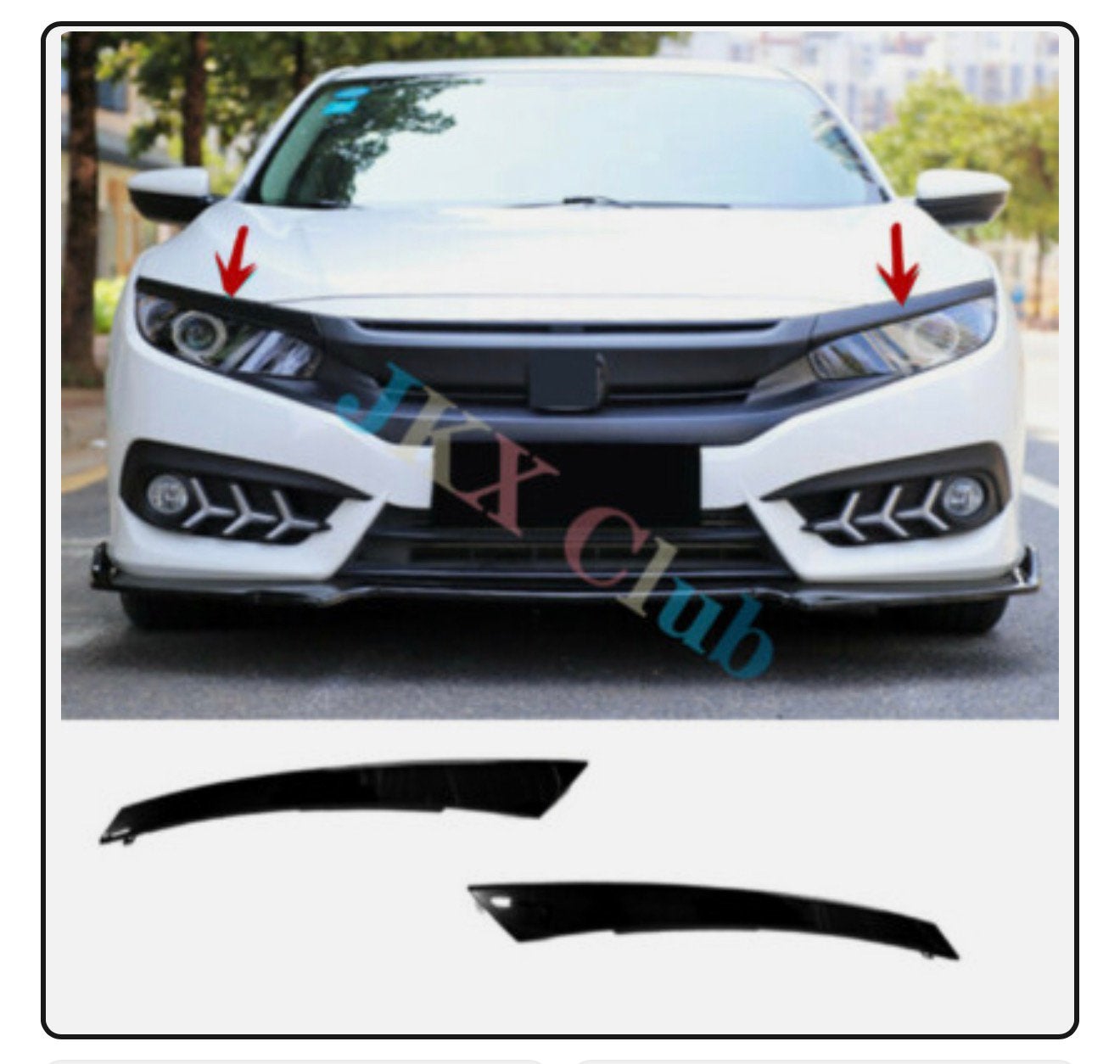 Phare avant Angry Viewers Honda Civic 2016-2021, 2 x Eyebrow, Autos : Divers, Tuning & Styling, Enlèvement ou Envoi