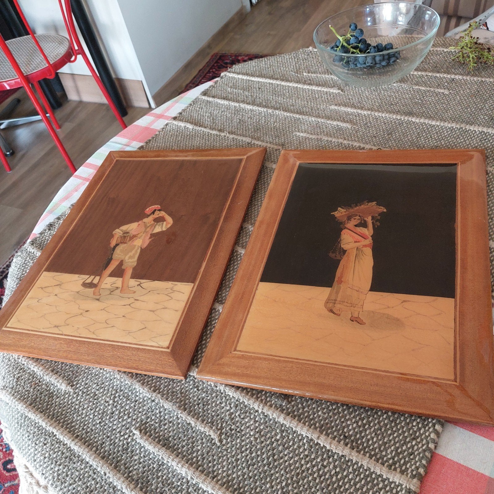 2 mooie Houten panelen, Antiek en Kunst, Ophalen