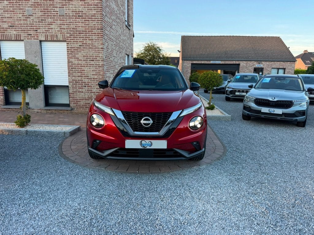 NISSAN JUKE 1.0 DIG-T BI-TONE NConnecta +COLD/PACK TECH/PACK, Automaat, Leder en Stof, Bedrijf, 5 zetels