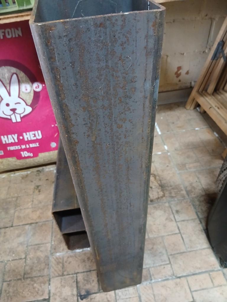 3 Poteaux tube fer 15cmx15cm H90cm, Bricolage & Construction, Métaux, Enlèvement, Comme neuf, Fer
