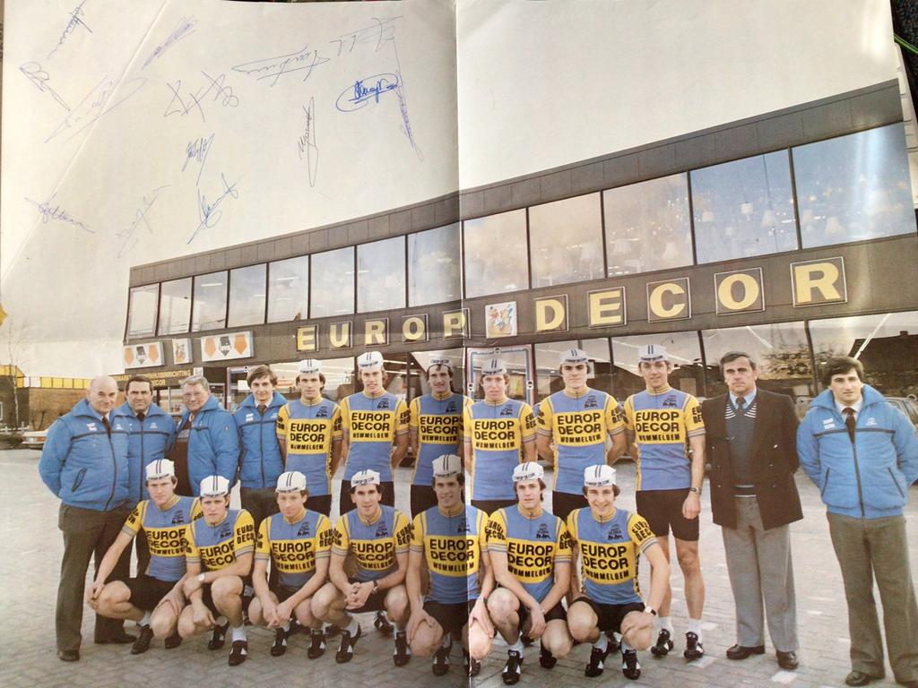 poster wielerkaart 1982 team  euro decor  signe, Verzenden, Zo goed als nieuw