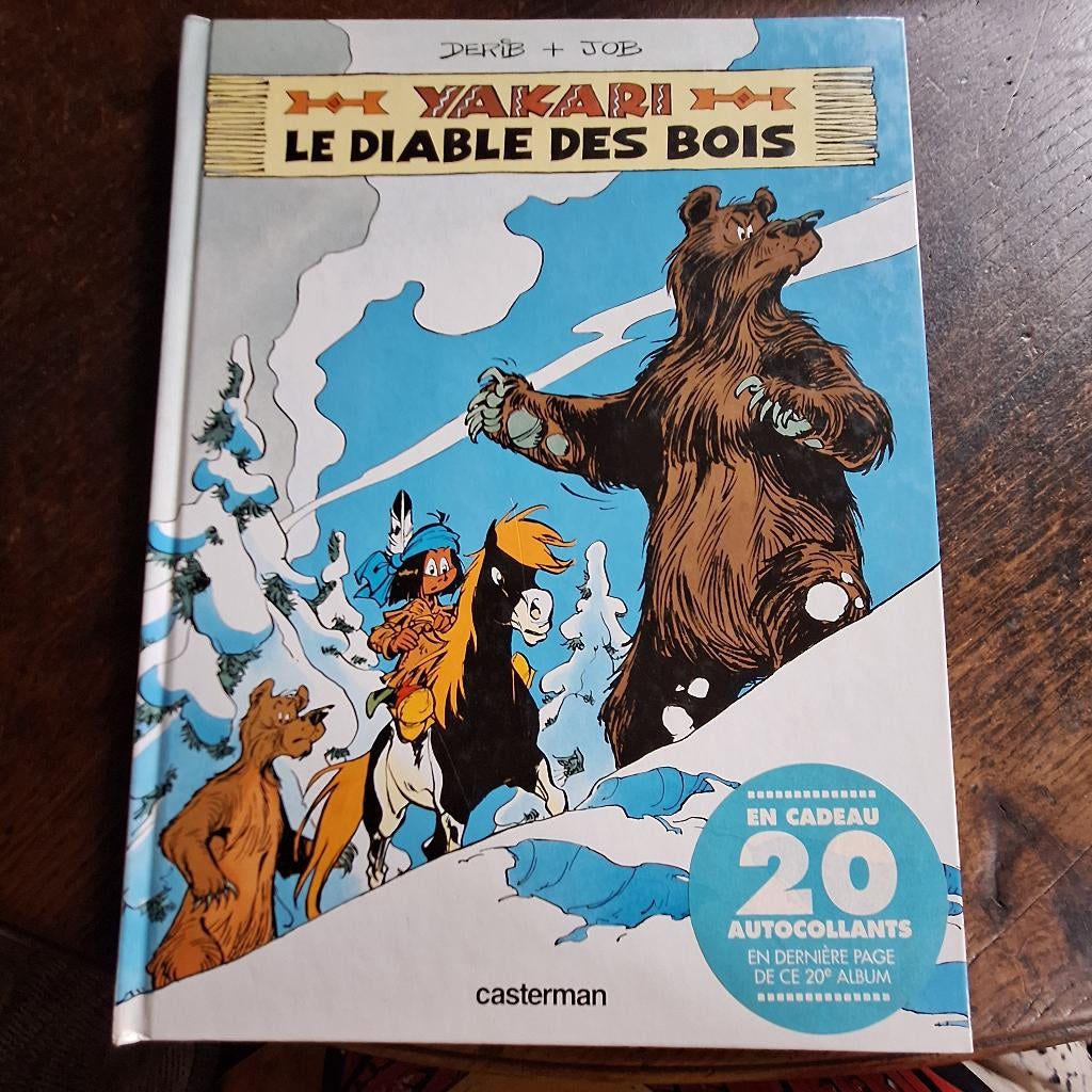 yakari le diable des bois 20 derib + autocollants, Boeken, Stripverhalen, Gelezen, Derib+job, Verzenden, Eén stripboek