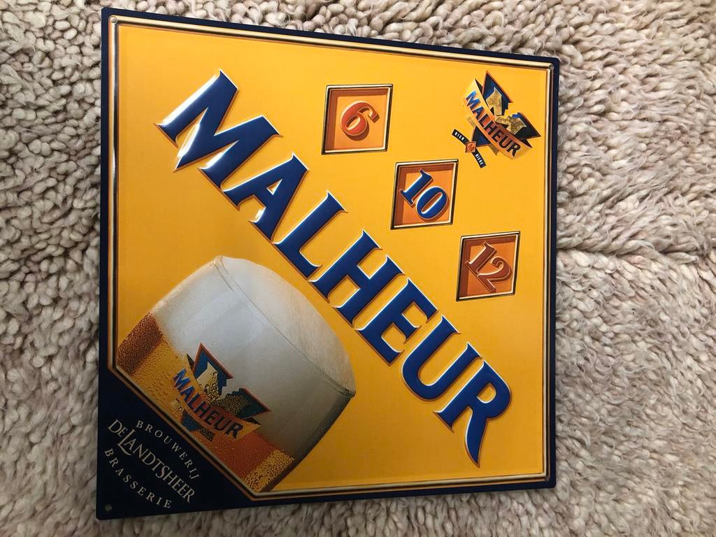 Reclame Malheur, Ophalen of Verzenden, Zo goed als nieuw, Reclamebord, Plaat of Schild, Overige merken
