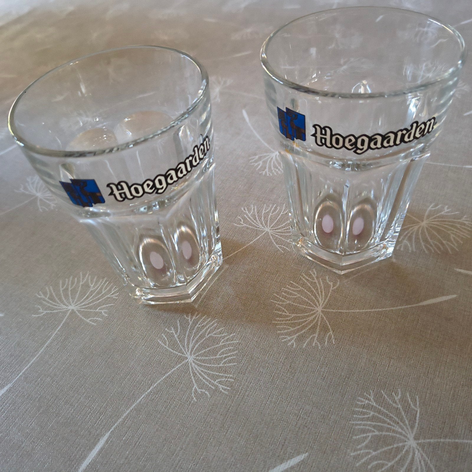 2 glazen Hoegaarden, Verzamelen, Ophalen, Zo goed als nieuw, Bierglas