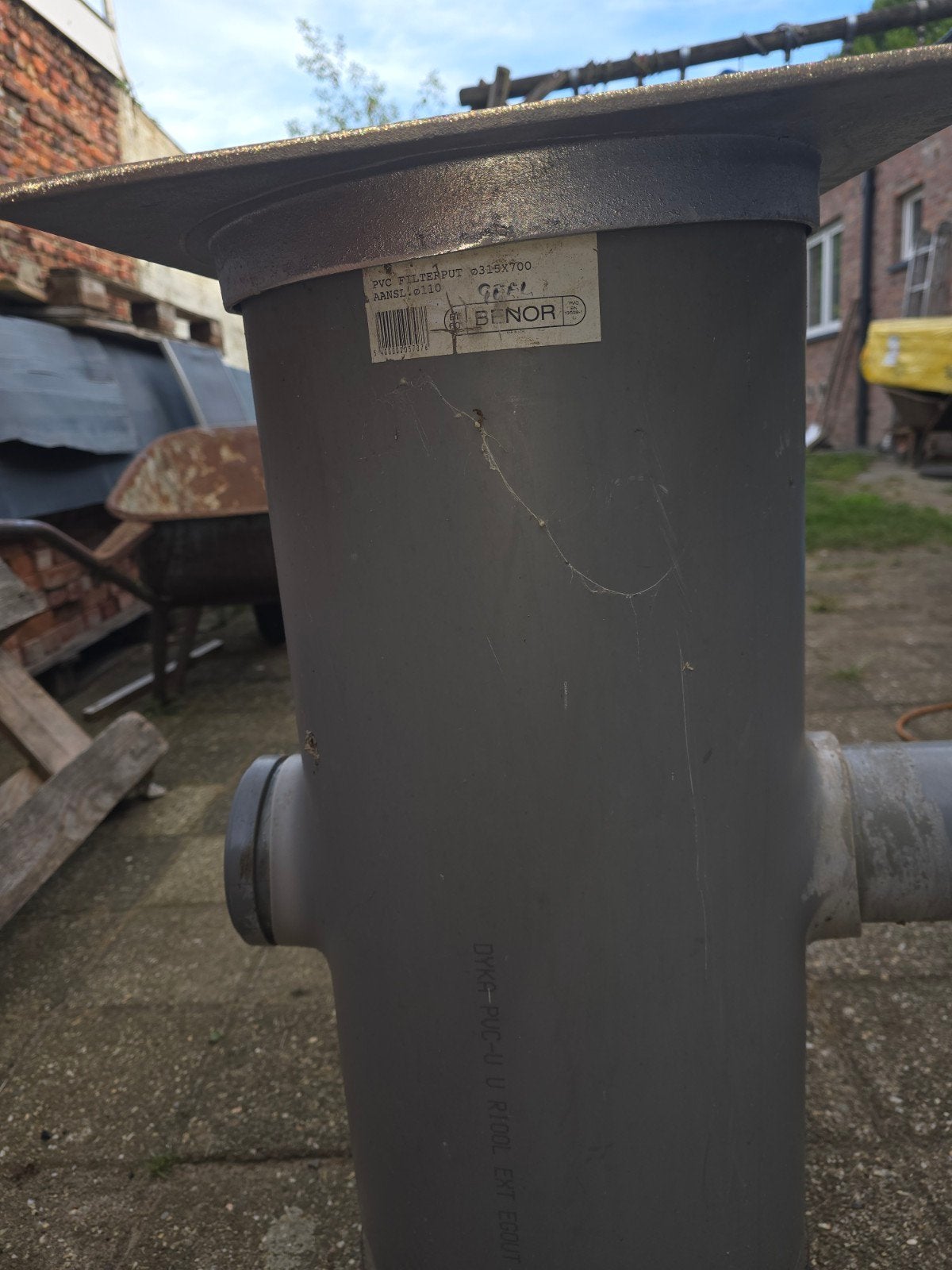 PVC filterput (sifonput) van het merk DS Plastics met Deksel, Doe-het-zelf en Bouw, Afvoer, PVC, Ophalen of Verzenden, Zo goed als nieuw