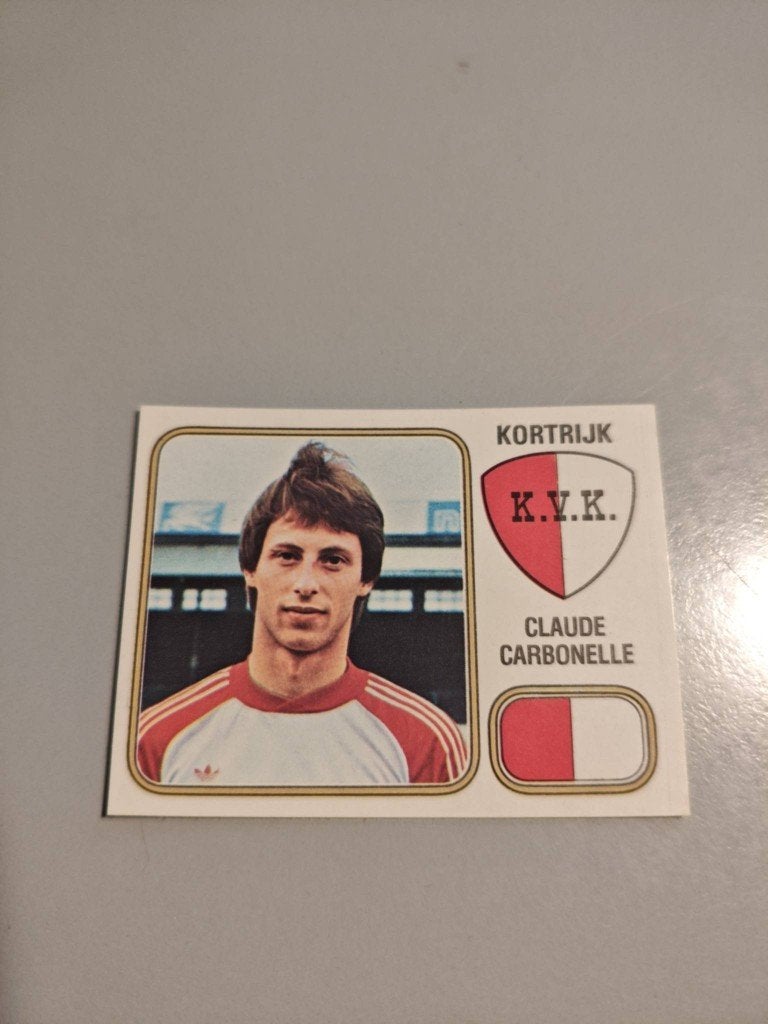 Panini Football 81 - 182 - Claude Carbonelle (KVK Kortrijk), Envoi, Utilisé, Autocollant