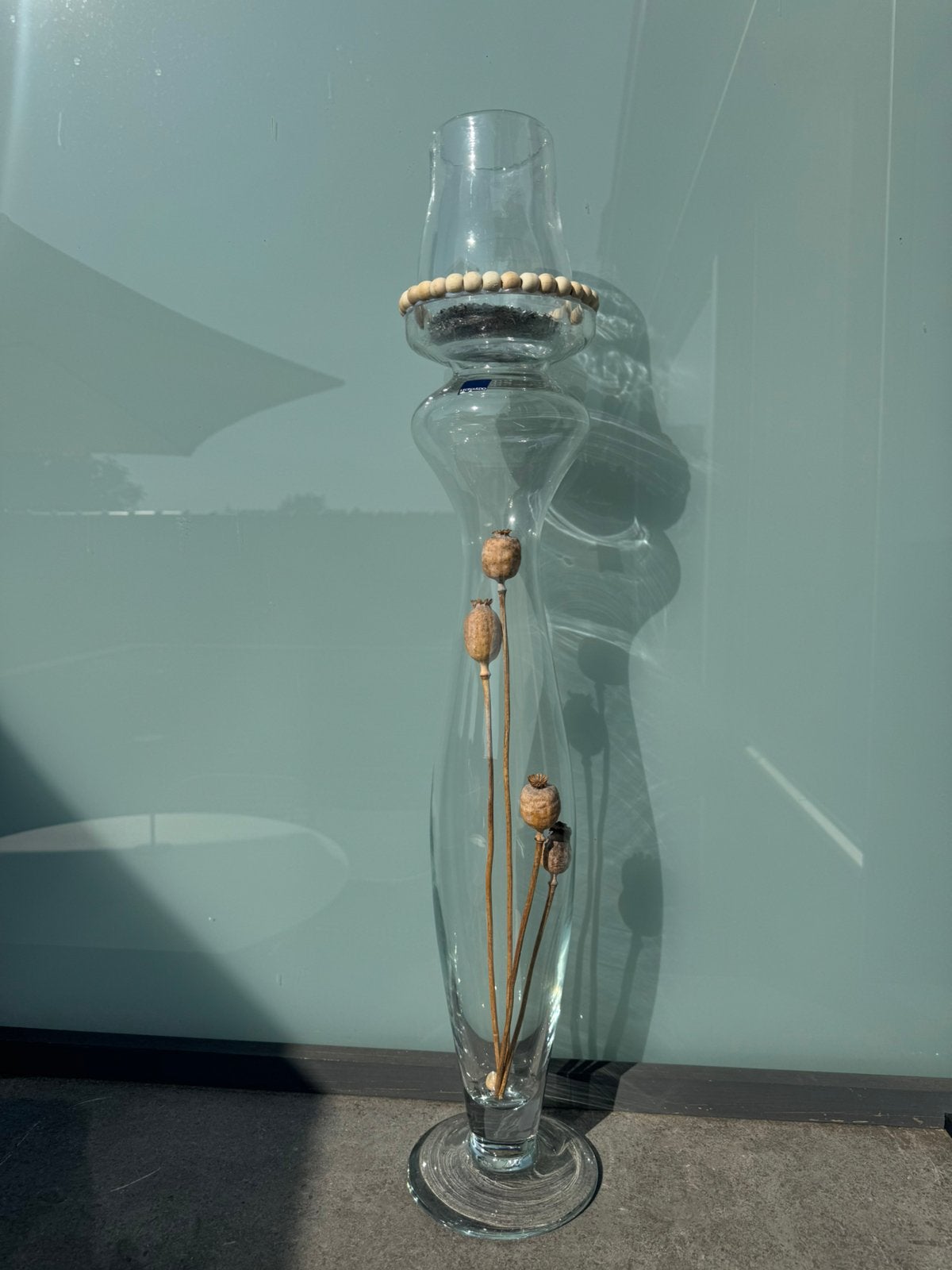 Glazen kandelaar/vaas Leonardo H60cm en theelichthouder 14cm, Huis en Inrichting, Woonaccessoires | Vazen, Ophalen, Zo goed als nieuw