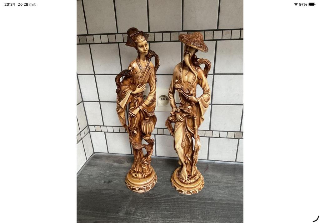 2 chinese beelden, Enlèvement ou Envoi, Utilisé, Humain