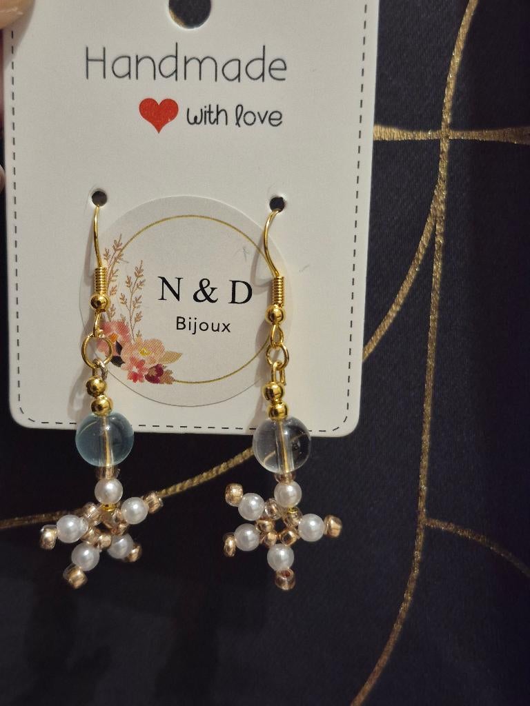 Boucles d'oreilles, Bijoux, Sacs & Beauté, Boucles d'oreilles, Neuf, Enlèvement ou Envoi, Autres matériaux, Blanc