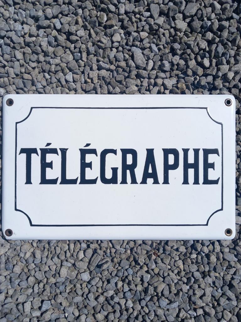 Oude Télégraphe emaille bord, Verzamelen, Ophalen of Verzenden