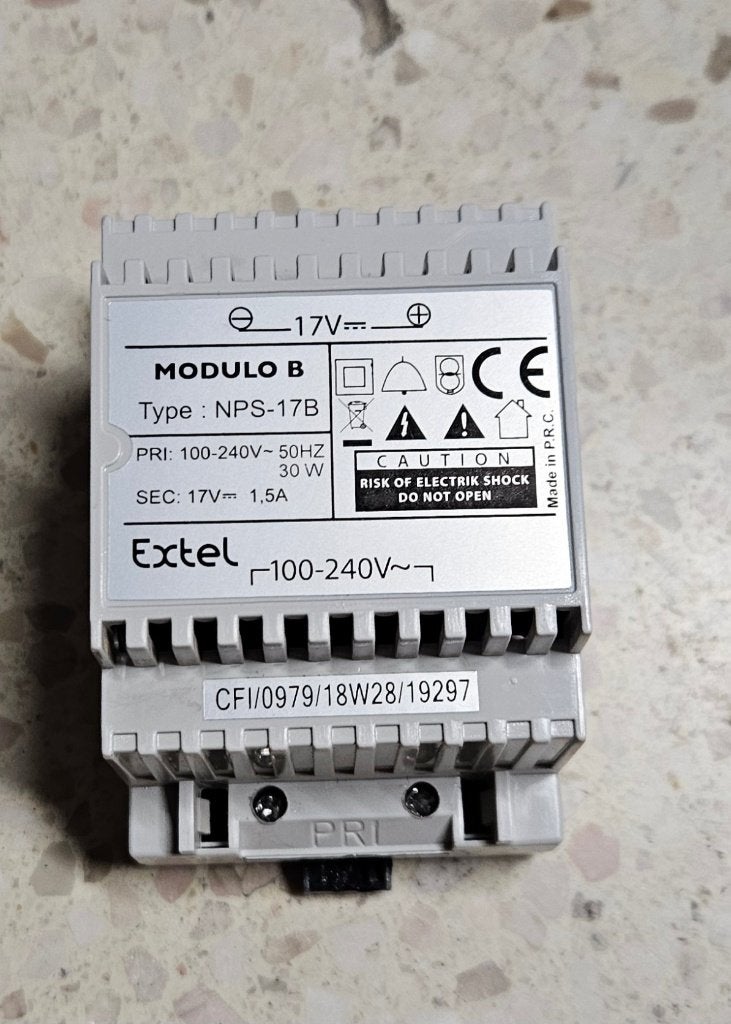 Extel Modulo B modulaire voeding voor DIN-rail (17V/1,5A), Ophalen of Verzenden, Gebruikt, Groepenkast