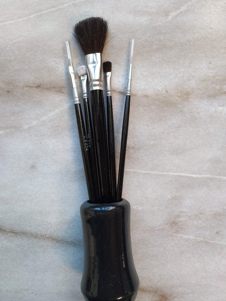 staander met verschillende smink borstels in doosje nieuw, Handtassen en Accessoires, Ophalen of Verzenden, Nieuw