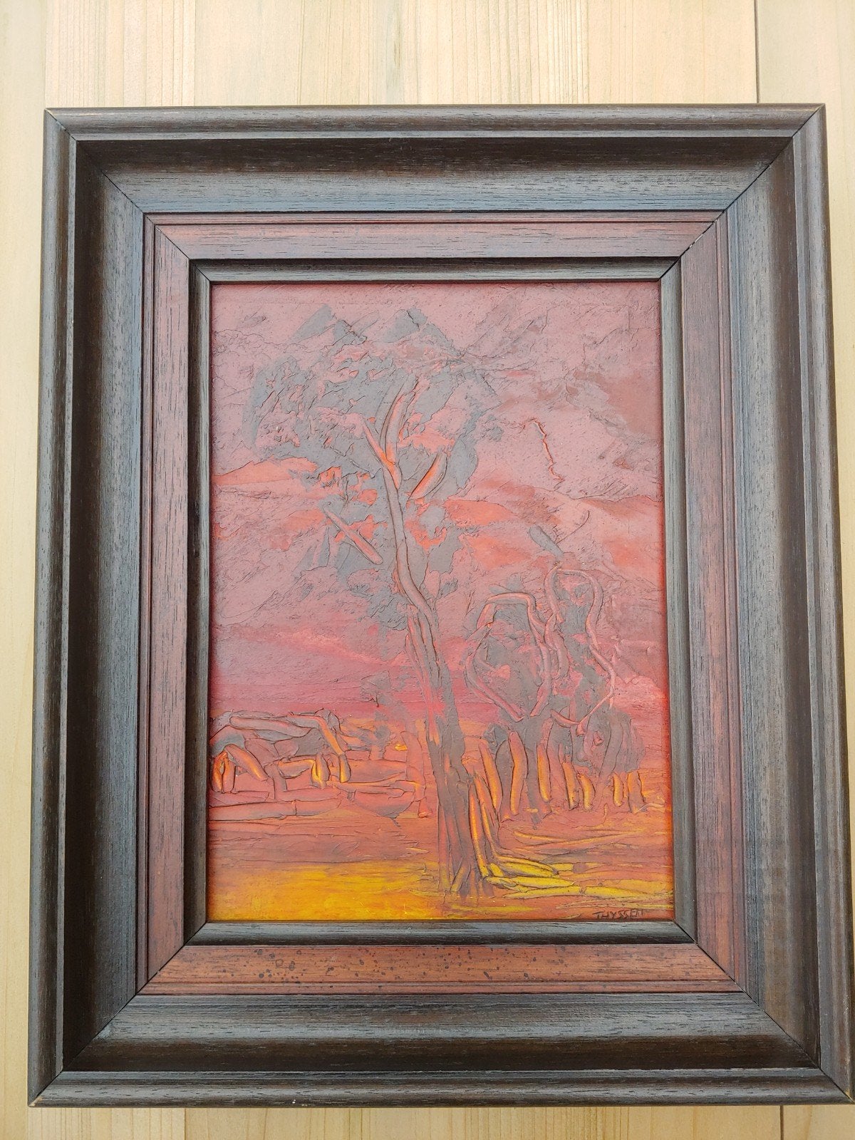 Klein leuk werkje, Panneau, Paysage, Signé, Enlèvement