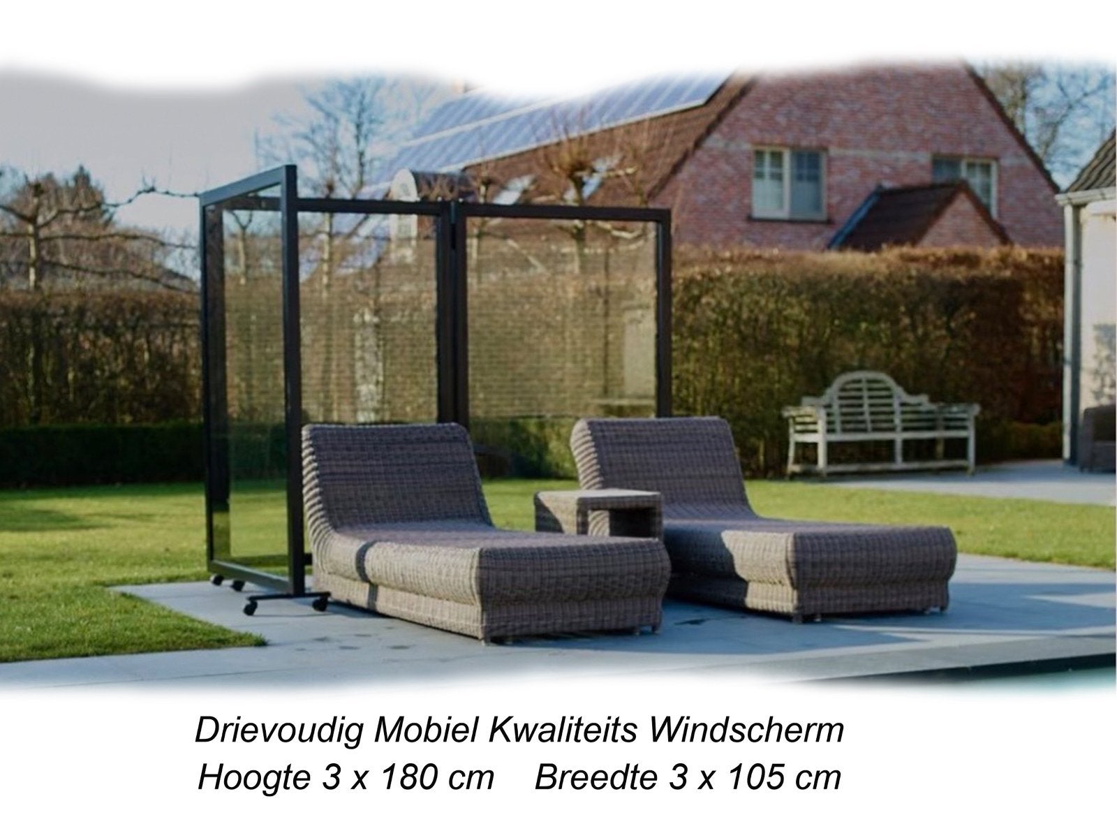 Drievoudig Mobiel Windscherm, Ophalen, Zo goed als nieuw