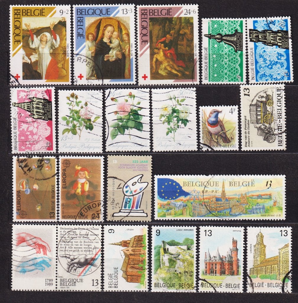 Belgique 1989 année complète Oblitéré, Envoi, Affranchi, Oblitéré
