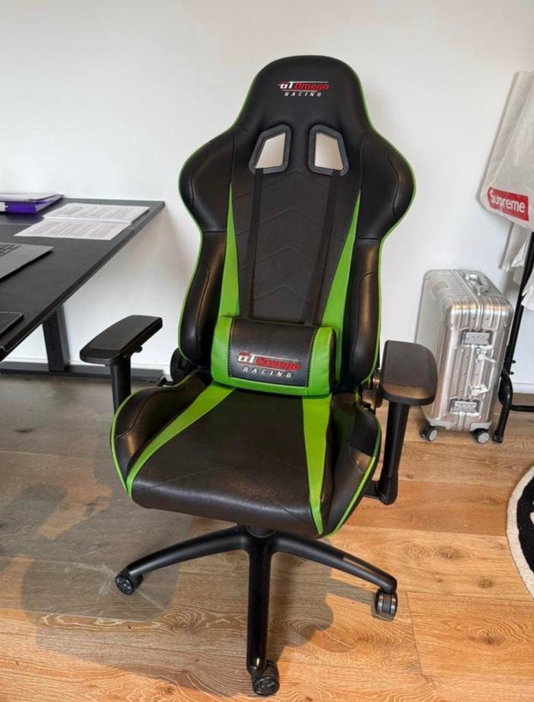 Chaise de jeu Gt Omega Racing, Maison & Meubles, Chaises de bureau, Utilisé, Chaise de bureau, Noir, Chaise de bureau de gaming