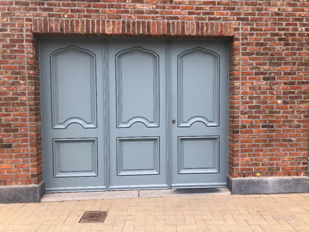 te koop : houten poort, Ophalen, 120 cm of meer, Garagedeur, Zo goed als nieuw
